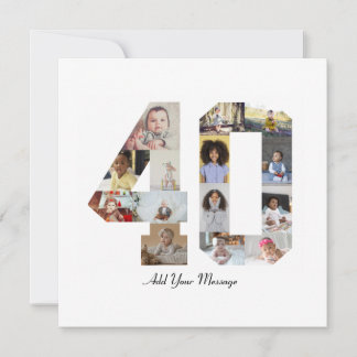 Nummer 40 Fotocollage Tack Kort