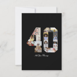 Nummer 40 Fotokollage Kort