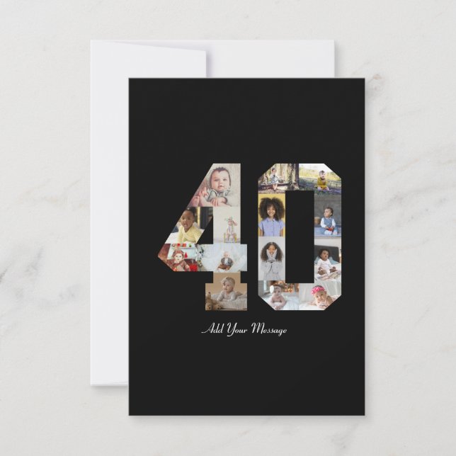 Nummer 40 Fotokollage Kort (Framsida)