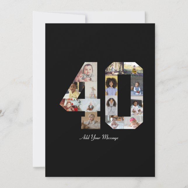 Nummer 40 fotokollage meddelande (Framsida)