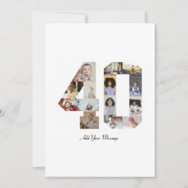 Nummer 40 Fotokollage Meddelande