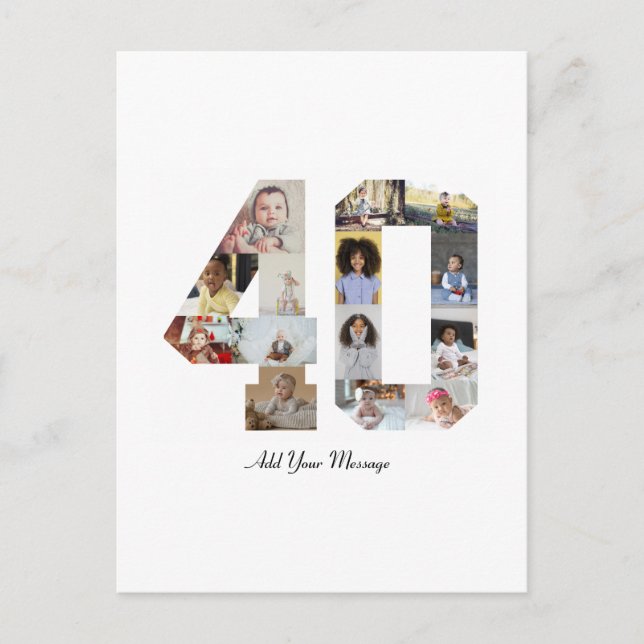 Nummer 40 Fotokollage Vykort (Framsida)