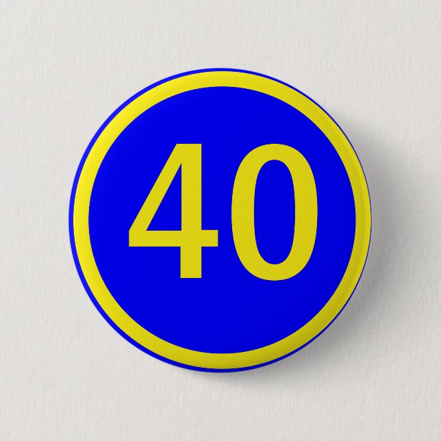 nummer 40 i en cirkel knapp (Framsida)