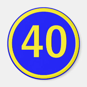 nummer 40 i en cirkel magnet