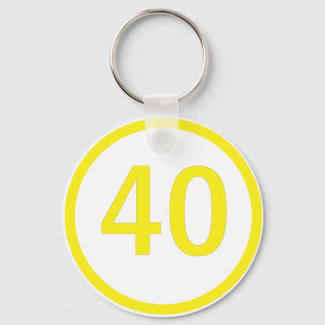 nummer 40 i en cirkel nyckelring (Framsida)