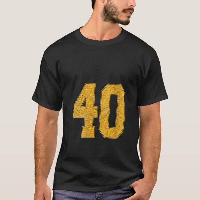 Nummer 40 Numrerat enhetligt idrottsteam Jersey 40 T Shirt (Framsida)