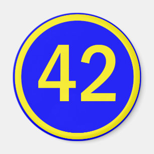nummer, 42, i en cirkel magnet