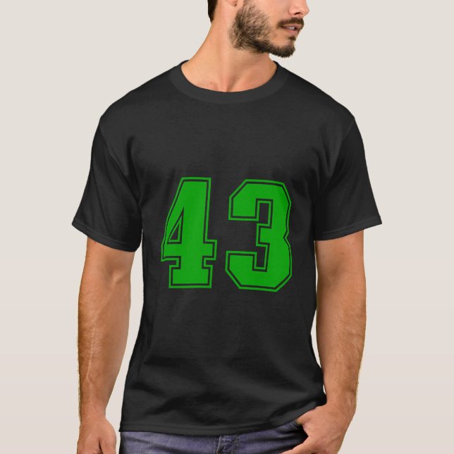 Nummer 43 Gröntars Sportfantast Jersey-nummer T Shirt (Framsida)