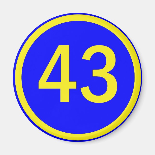 nummer, 43, i en cirkel magnet (Framsidan)