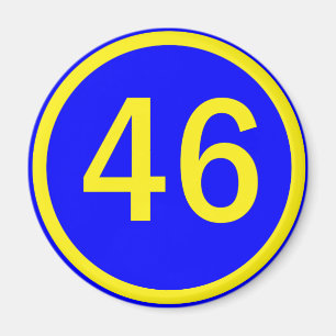 nummer 46, i en cirkel magnet