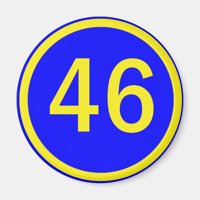 nummer 46, i en cirkel magnet (Framsidan)