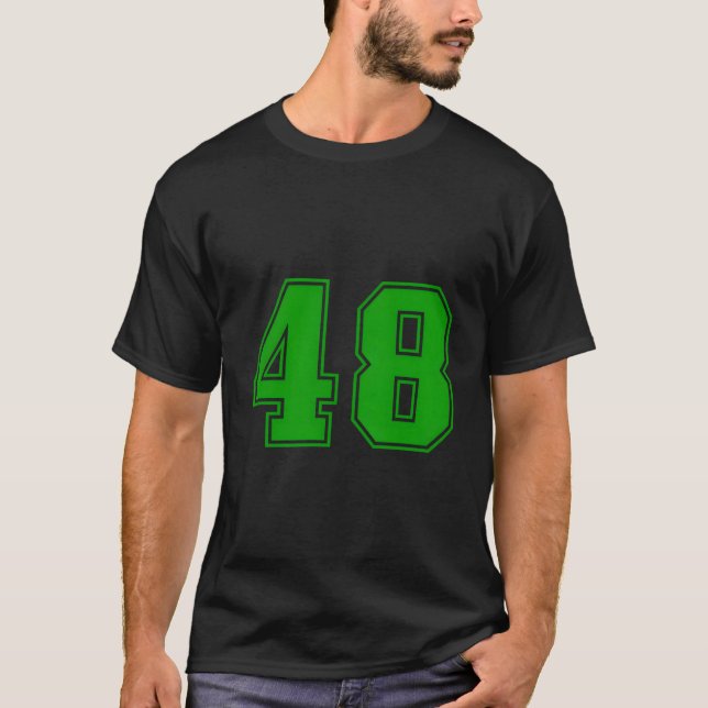 Nummer #48 Gröntens Sportfantast Jersey-nummer T Shirt (Framsida)