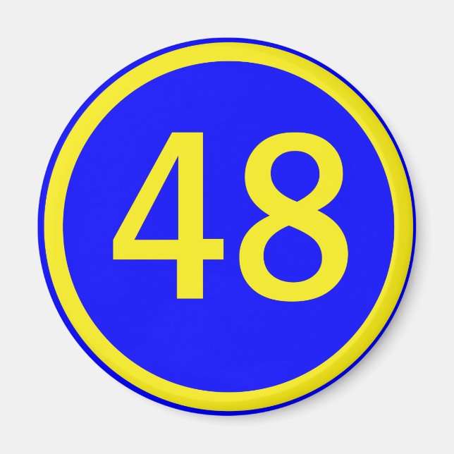 nummer, 48, i en cirkel magnet (Framsidan)