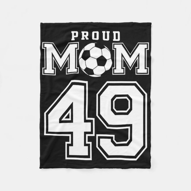 Nummer 49 Anpassad Stolt Fotboll Futbol Mamma Pers Fleecefilt (Framsidan)