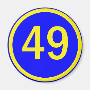 nummer 49, i en cirkel magnet