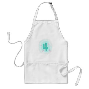 Nummer 4 i Aqua och Rosa Swirls Aprons Förkläde
