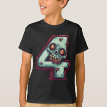 Nummer 4 Zombie Halloween Theme 4-åriga barn