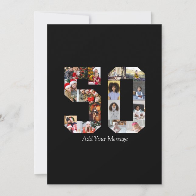 Nummer 50 Fotokollage Kort (Framsida)