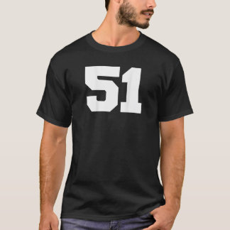 Nummer 51 Sports Jersey Player 51 Fläkt BACK PRINT T Shirt