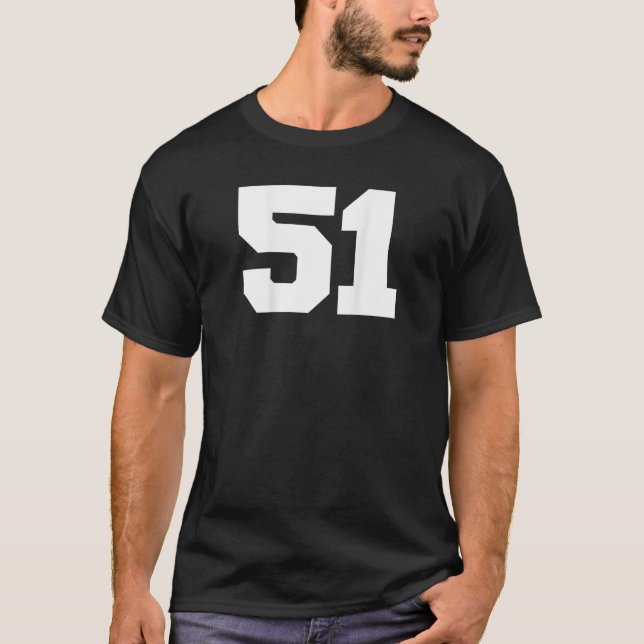Nummer 51 Sports Jersey Player 51 Fläkt BACK PRINT T Shirt (Framsida)