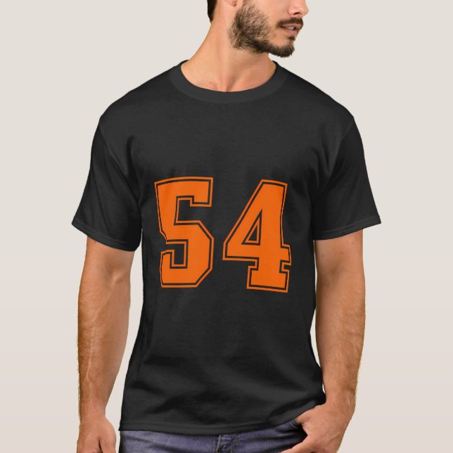 Nummer 54 Orange Iports Jersey Lucky Number T Shirt (Framsida)