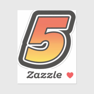 Nummer 5 5 Övertoningstyp Orange 3 Linje Gult Klistermärken