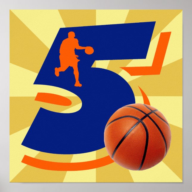 Nummer 5-basketspelare poster (Framsidan)