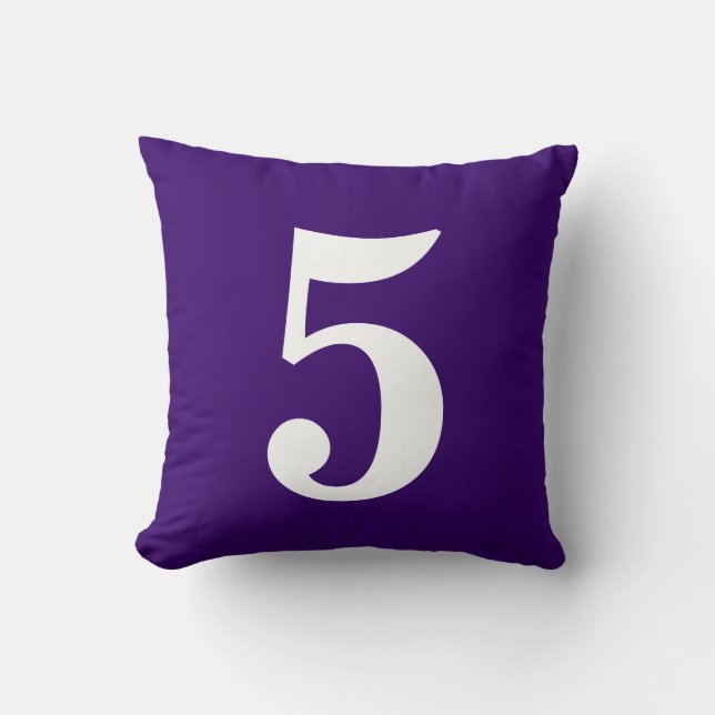 Nummer 5 dekorativ kudde (Framsida)