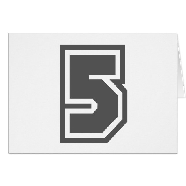 Nummer 5 hälsningskort (Framsidan Horizontal)