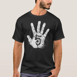 Nummer 5 Hi 5 Hand Sign Hej Hälsning Play Gam T Shirt
