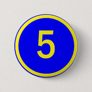 nummer 5 i en cirkel knapp