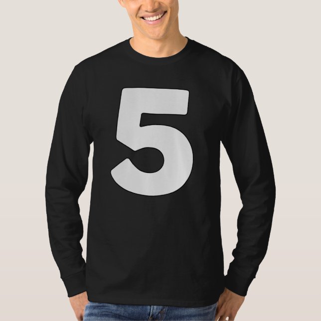 Nummer 5 Matchningsnummer och Brev-gruppkoder T Shirt (Framsida)