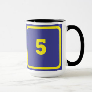 Nummer 5 mugg