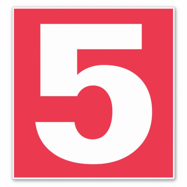 Nummer 5 Röd och vit etikett (Framsida)