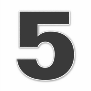 Nummer 5 svart- och vitmärke klistermärken