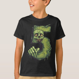 Nummer 5 Zombie Halloween Theme 5-åriga barn T Shirt