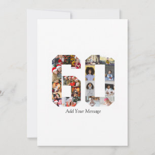 Nummer 60 Fotocollage Tack Kort