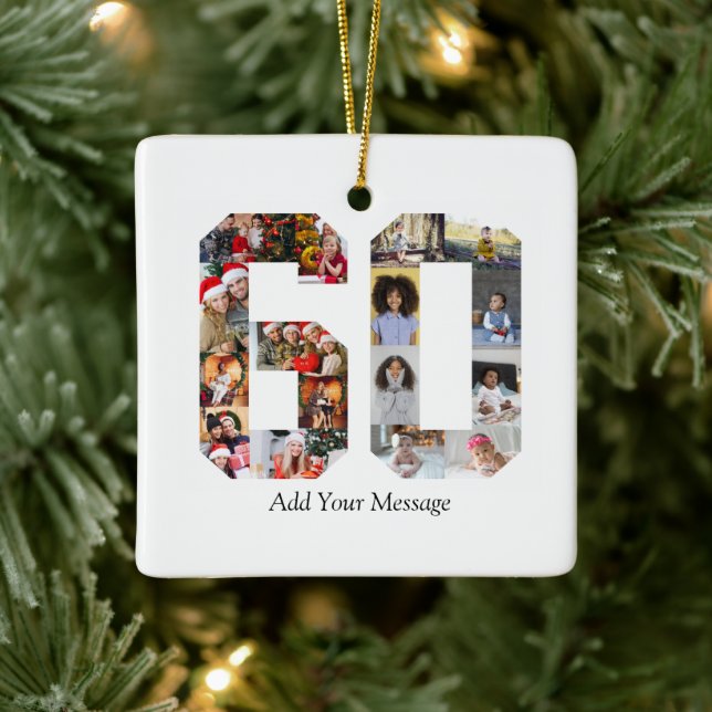 Nummer 60 Fotokollage Julgransprydnad Keramik (Träd)