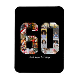 Nummer 60 Fotokollage Magnet