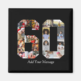 Nummer 60 Fotokollage Magnet