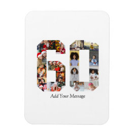 Nummer 60 Fotokollage Magnet