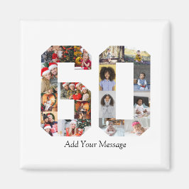 Nummer 60 Fotokollage Magnet