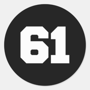 Nummer 61 Sports Jersey Player 61 Fläkt Back Print Runt Klistermärke