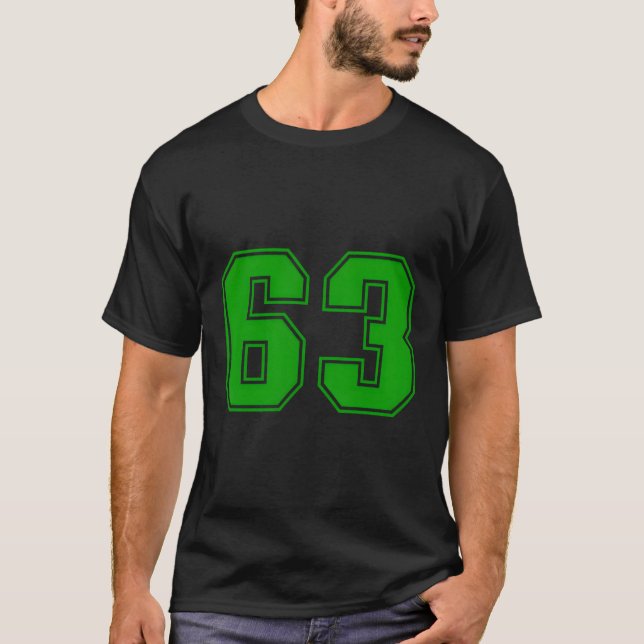 Nummer #63 Gröntens Sportfantast Jersey-nummer T Shirt (Framsida)