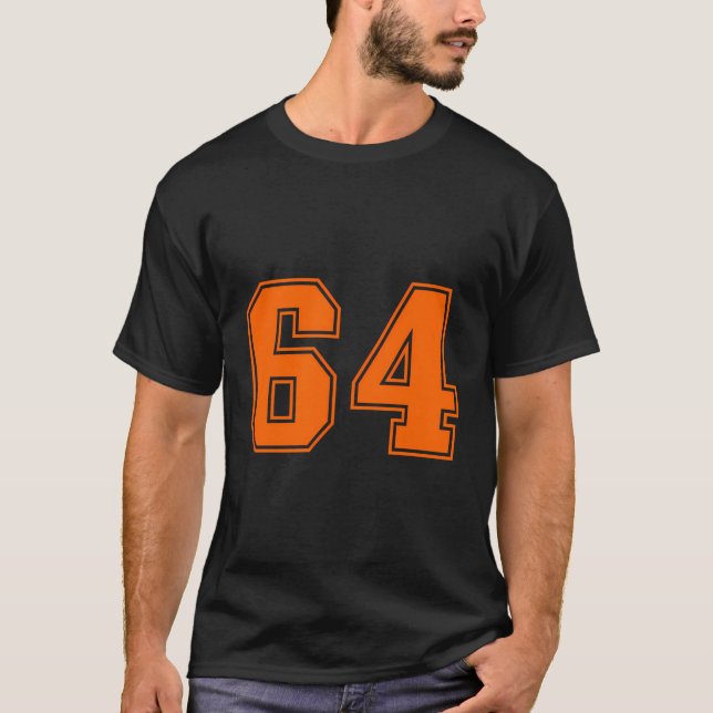 Nummer 64 Orange Iports Jersey Lucky Number T Shirt (Framsida)
