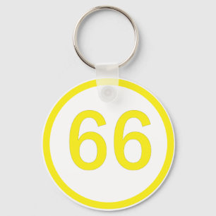 nummer 66, i en cirkel nyckelring