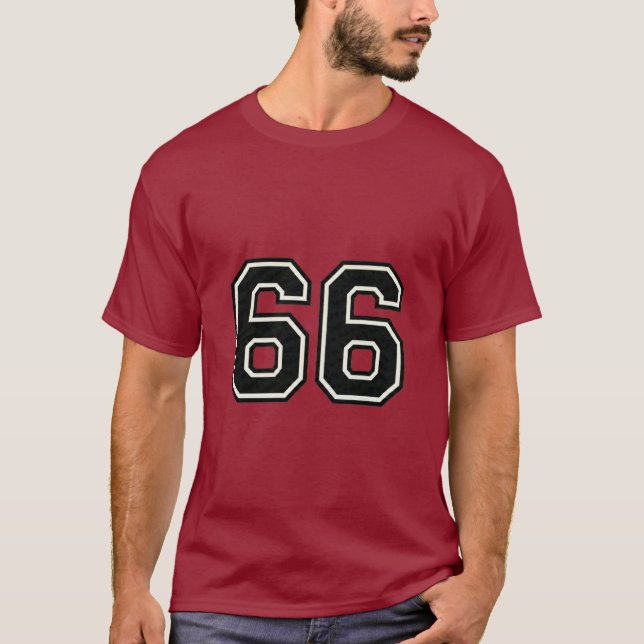 Nummer 66 Varsity Sporttröja | 66-årsdag T Shirt (Framsida)