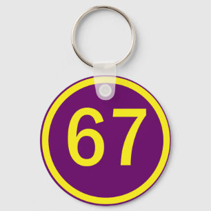 nummer 67, i en cirkel nyckelring