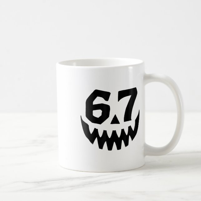 Nummer 67 Matchande Six Seven 6 7 Meme 6 7 Hallowe Kaffemugg (Höger)