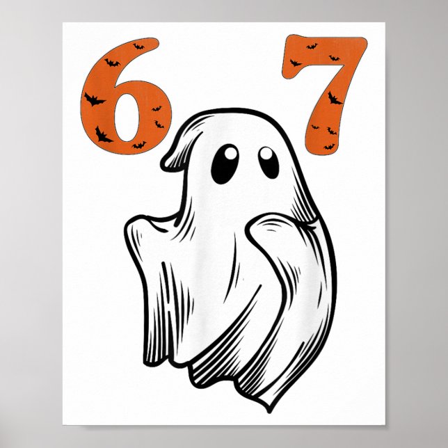 Nummer 67 Matchande Six Seven 6 7 Meme Halloween C Poster (Framsidan)